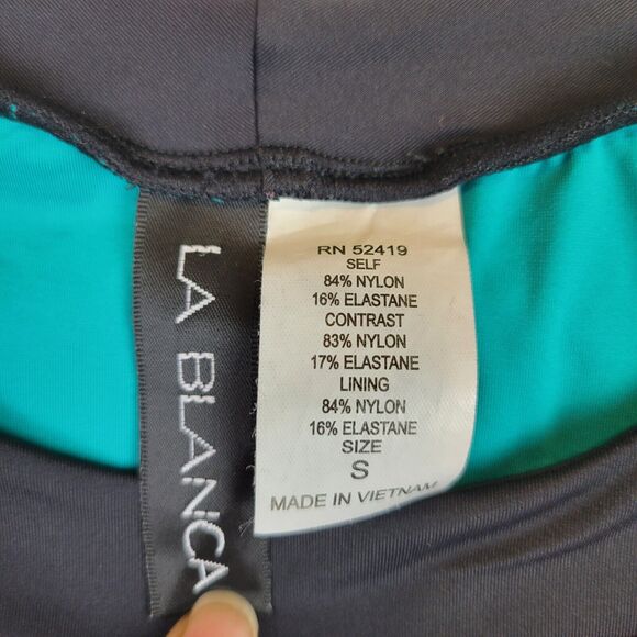 La Blanca Womens Geometric Built In Bra Rashguard Swim Top Size Small Multicolor - Picture 2 of 5